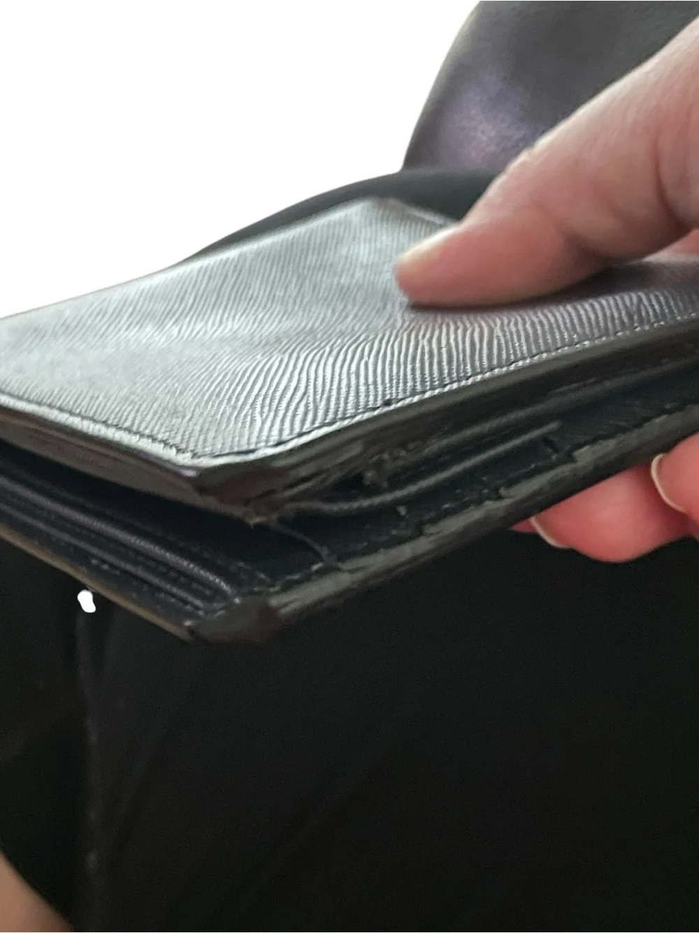 Authentic PRADA Saffiano Corner Bifold Wallet with Coin Pocket in Baltico Navy⁠